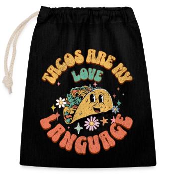 Taco - Verschließbarer Geschenkbeutel aus Baumwolle (25x30cm) - Schwarz - Vorne