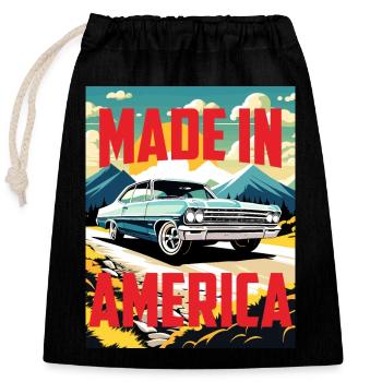 NOVA MADE IN AMERICA - Verschließbarer Geschenkbeutel aus Baumwolle (25x30cm) - Schwarz - Vorne