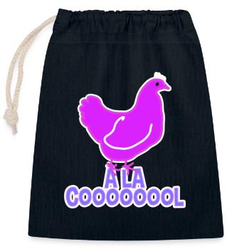 Coole Henne - Verschließbarer Geschenkbeutel aus Baumwolle (25x30cm) - Navy - Vorne