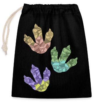 DINOSAUR prints - Closable cotton gift bag (25x30cm) - black - Front