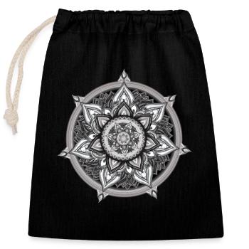 Mandala Mantra namaste spirituell om meditation - Verschließbarer Geschenkbeutel aus Baumwolle (25x30cm) - Schwarz - Vorne