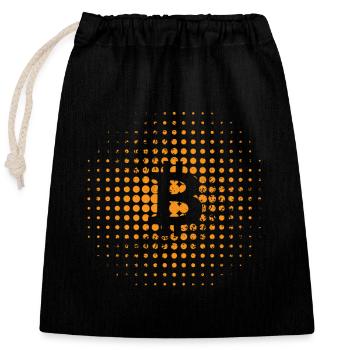 Bitcoin Logo Hodl Crypto-monnaie BTC - Sac cadeau en coton avec cordon (25 x 30 cm) - noir - Devant