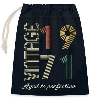 53 Years Birthday Gift - 1971 - Closable cotton gift bag (25x30cm) - navy - Front