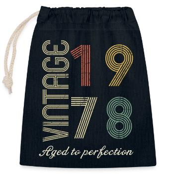 46 Year Anniversary Gift - 1978 - Closable cotton gift bag (25x30cm) - navy - Front