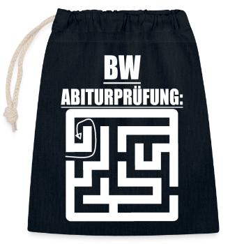Abitur Abschluss Prüfung Sprüche lustig Abi BW - Verschließbarer Geschenkbeutel aus Baumwolle (25x30cm) - Navy - Vorne