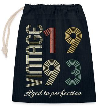 Cadeau d’anniversaire 31 ans - 1993 - Sac cadeau en coton avec cordon (25 x 30 cm) - bleu marine - Devant
