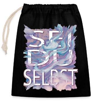 Be yourself - because everyone else already exists - Closable cotton gift bag (25x30cm) - black - Front