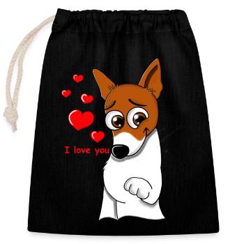 I love you Wolly Sheepling.. Gaming - Verschließbarer Geschenkbeutel aus Baumwolle (25x30cm) - Schwarz - Vorne