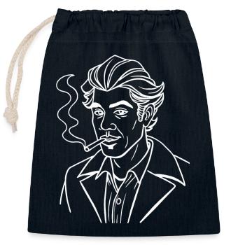 Mann - Vintage charme - Verschließbarer Geschenkbeutel aus Baumwolle (25x30cm) - Navy - Vorne