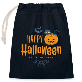 Frohes Halloween, Süßes oder Saures - Verschließbarer Geschenkbeutel aus Baumwolle (25x30cm) - Navy - Vorne