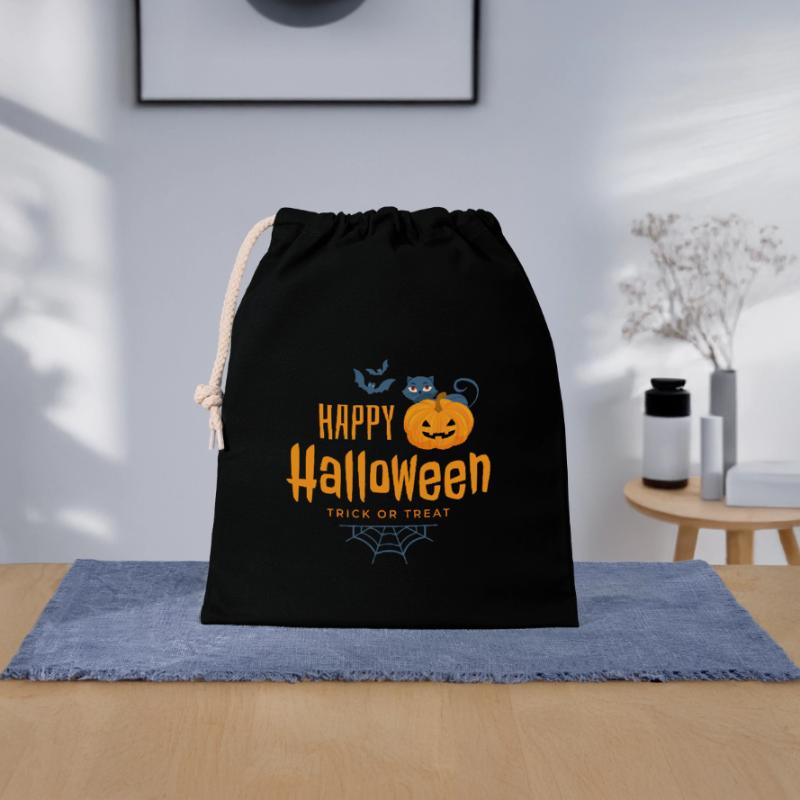 Frohes Halloween, Süßes oder Saures Verschließbarer Geschenkbeutel aus Baumwolle (25x30cm)