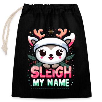 Sleigh My Name - Closable cotton gift bag (25x30cm) - black - Front