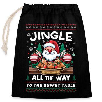 Jingle all the way to the buffet table - Closable cotton gift bag (25x30cm) - black - Front