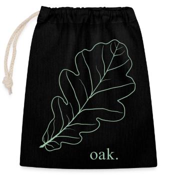 Oak. - Closable cotton gift bag (25x30cm) - black - Front