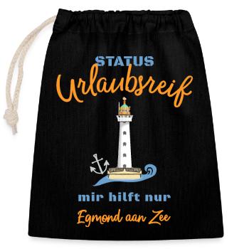 Egmond aan Zee, Netherlands, status ready for holiday - Closable cotton gift bag (25x30cm) - black - Front