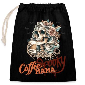 Gruselige Kaffee Mama lustiges Halloween Mutter - Verschließbarer Geschenkbeutel aus Baumwolle (25x30cm) - Schwarz - Vorne