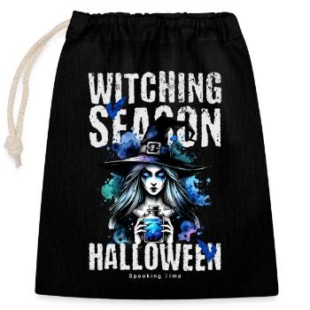 Sorcière Saison Sorcière Halloween - Sac cadeau en coton avec cordon (25 x 30 cm) - noir - Devant