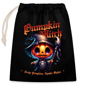 Pumpkin Witch Halloween - Closable cotton gift bag (25x30cm) - black - Front