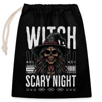 Witch Scary Night Halloween - Verschließbarer Geschenkbeutel aus Baumwolle (25x30cm) - Schwarz - Vorne