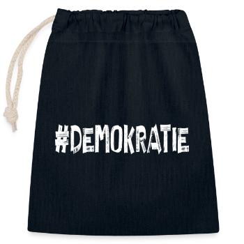 AfD stoppen gegen rechts Demokratie verteidigen - Verschließbarer Geschenkbeutel aus Baumwolle (25x30cm) - Navy - Vorne