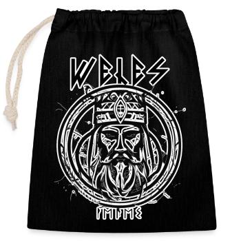 Veles - Sac cadeau en coton avec cordon (25 x 30 cm) - noir - Devant