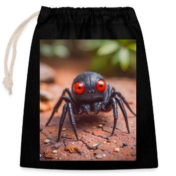 super süße australische Tier Redback Spinne - Verschließbarer Geschenkbeutel aus Baumwolle (25x30cm) - Schwarz - Vorne