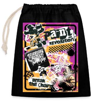 Révolution du paintball, briser les chaînes - Sac cadeau en coton avec cordon (25 x 30 cm) - noir - Devant