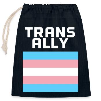 Trans ally - Verschließbarer Geschenkbeutel aus Baumwolle (25x30cm) - Navy - Vorne