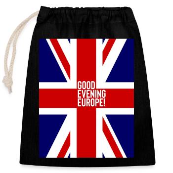 Eurovision Großbritannien - Verschließbarer Geschenkbeutel aus Baumwolle (25x30cm) - Schwarz - Vorne