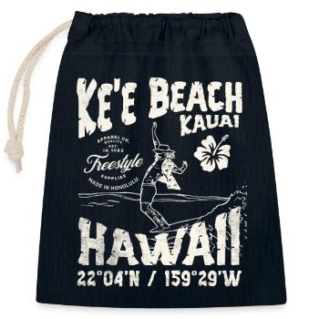 Aloha Surfing Surfboard Hawaii Design - Closable cotton gift bag (25x30cm) - navy - Front