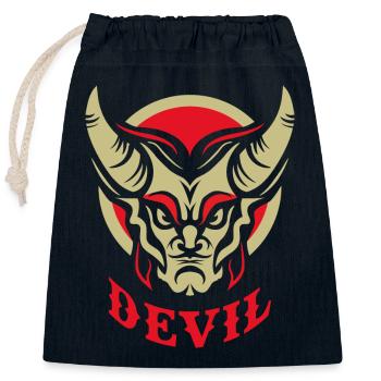 Devil - Closable cotton gift bag (25x30cm) - navy - Front