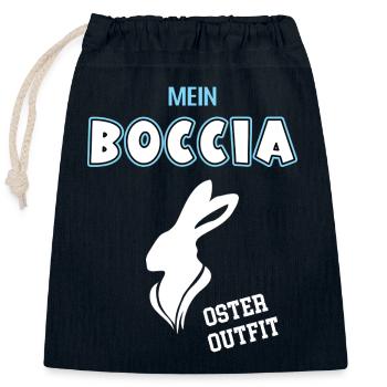 Boccia Oster Outfit Bocciaspieler Ostern - Verschließbarer Geschenkbeutel aus Baumwolle (25x30cm) - Navy - Vorne