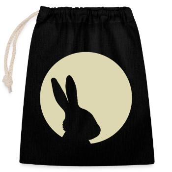 Bunny Moon Rabbit Bunny - Closable cotton gift bag (25x30cm) - black - Front