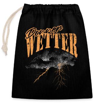 Thunderstorm Weather Graphic Design - Closable cotton gift bag (25x30cm) - black - Front