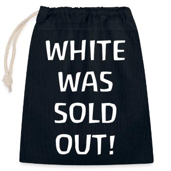 White was sold out - Weiss war ausverkauft - Verschließbarer Geschenkbeutel aus Baumwolle (25x30cm) - Navy - Vorne