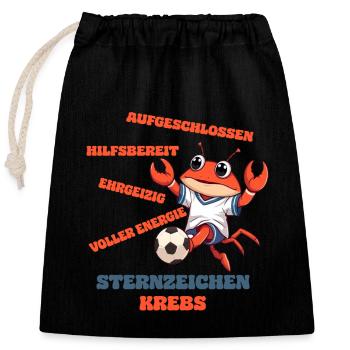 Soccer Zodiac Cancer Soccer Player Traits - Closable cotton gift bag (25x30cm) - black - Front
