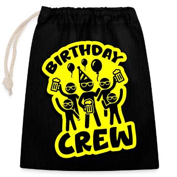 Birthday Party Crew - Closable cotton gift bag (25x30cm) - black - Front