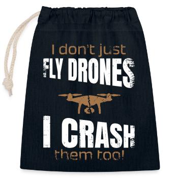 Je ne fais pas que piloter des drones, je les écrase aussi - Sac cadeau en coton avec cordon (25 x 30 cm) - bleu marine - Devant
