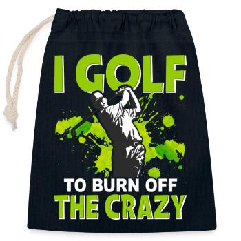 Golf - Verschließbarer Geschenkbeutel aus Baumwolle (25x30cm) - Navy - Vorne