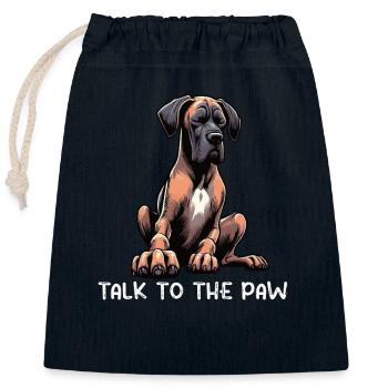 Parle au Paw Great Dane - Sac cadeau en coton avec cordon (25 x 30 cm) - bleu marine - Devant