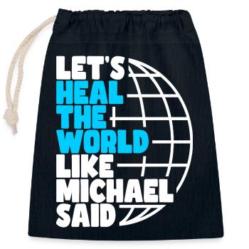 Heal The World - Closable cotton gift bag (25x30cm) - navy - Front