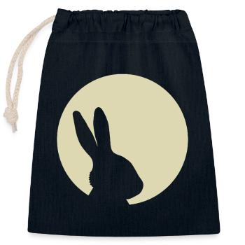 Bunny Moon Rabbit Bunny Easter - Closable cotton gift bag (25x30cm) - navy - Front