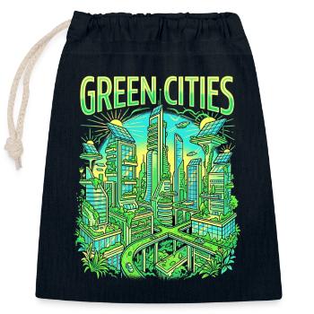 Grüne Stadt Gardening - Verschließbarer Geschenkbeutel aus Baumwolle (25x30cm) - Navy - Vorne