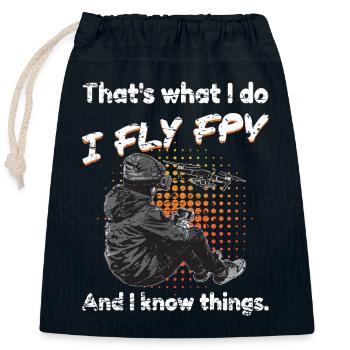FPV Drone Pilot Freestyle & Racing Gift - Verschließbarer Geschenkbeutel aus Baumwolle (25x30cm) - Navy - Vorne