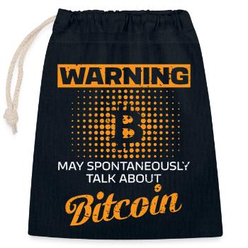 Crypto Investieren Bitcoin Trader Chart - Verschließbarer Geschenkbeutel aus Baumwolle (25x30cm) - Navy - Vorne