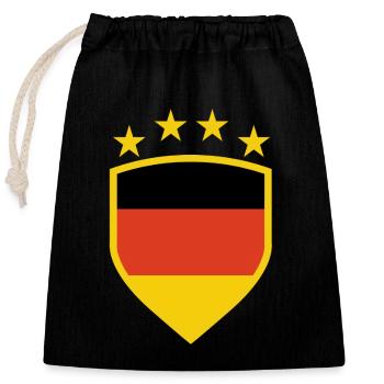 Blason allemand avec couleurs du drapeau - Sac cadeau en coton avec cordon (25 x 30 cm) - noir - Devant