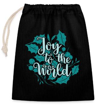 Joy to the World (sombre) - Sac cadeau en coton avec cordon (25 x 30 cm) - noir - Devant