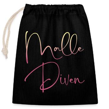 Malle Divas / Vacances Majorque - Sac cadeau en coton avec cordon (25 x 30 cm) - noir - Devant