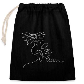 La Fleur - Closable cotton gift bag (25x30cm) - black - Front