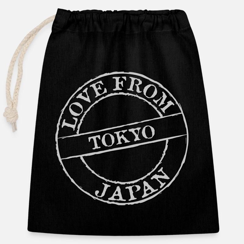 Tokyo - Closable cotton gift bag (25x30cm) - black